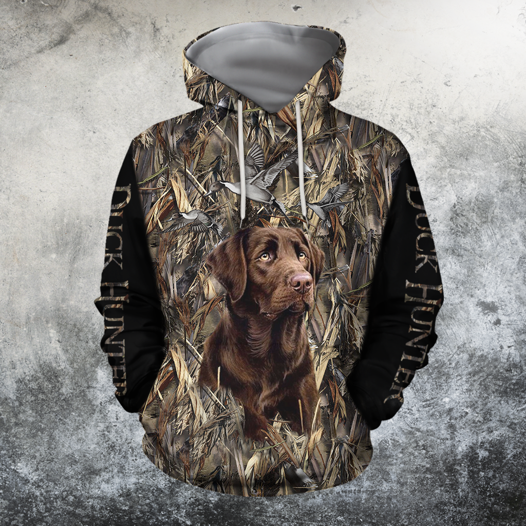 3D All Over Printed Brown Dog hunting Hoodie-Apparel-HP Arts-Hoodie-S-Vibe Cosy™