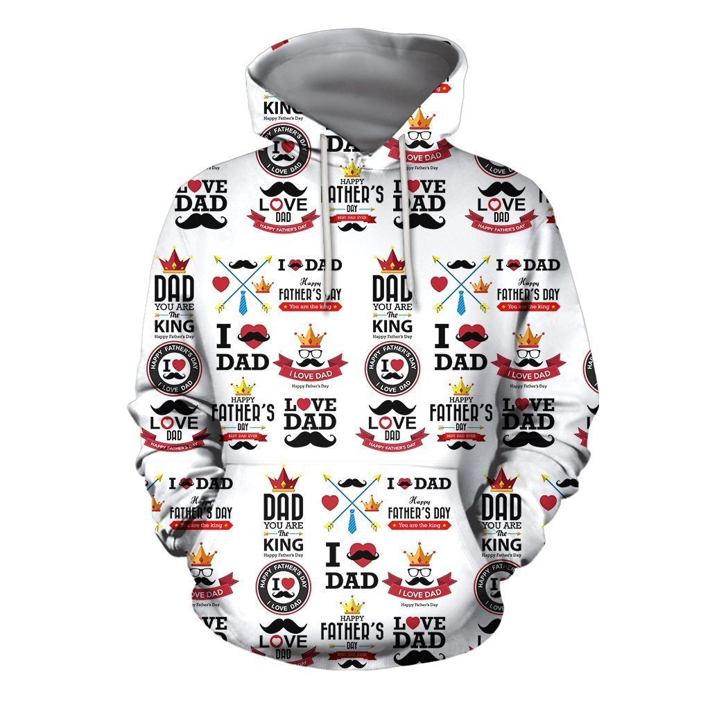 3D All Over I Love Dad Hoodie-Apparel-Khanh Arts-Hoodie-S-Vibe Cosy™