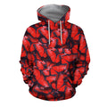 3D All Over Print Red Butterflies Hoodie-Apparel-Khanh Arts-Hoodie-S-Vibe Cosy™