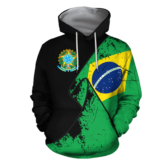 Brasil Special Grunge Flag Pullover Hoodie-Apparel-Phaethon-Hoodie-S-Vibe Cosy™