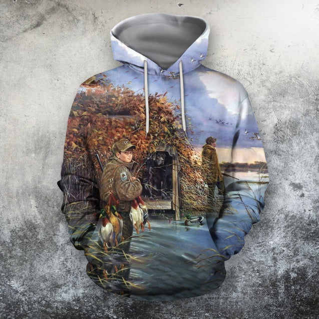 My First Limit Boy Duck Hunting 3D All Over Printed Shirts-Apparel-HP Arts-Hoodie-S-Vibe Cosy™