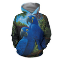 3D All Over Print Blue Parrot Love Hoodie-Apparel-PHL-Hoodie-S-Vibe Cosy™