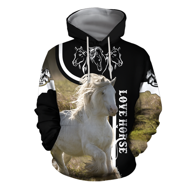 Love White Horse Shirt - Winter Set for Men and Women JJ091201-Apparel-NNK-Hoodie-S-Vibe Cosy™