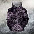 Black Floral Hoodie-Apparel-GP Art-Zipped Hoodie-S-Vibe Cosy™