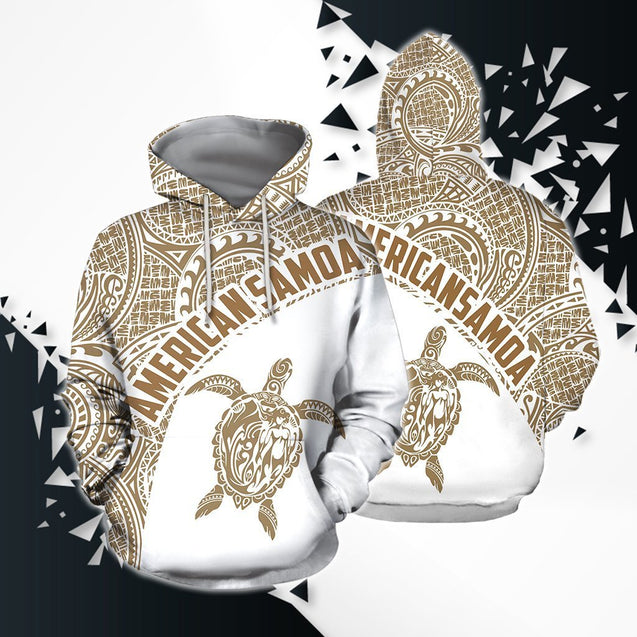 American Samoa Polynesian Hoodie - Golden & White-Apparel-Phaethon-Hoodie-S-Vibe Cosy™