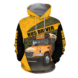 Blue Bird Bus Driver 3D Hoodie JJ100104-Apparel-MP-Hoodie-S-Vibe Cosy™