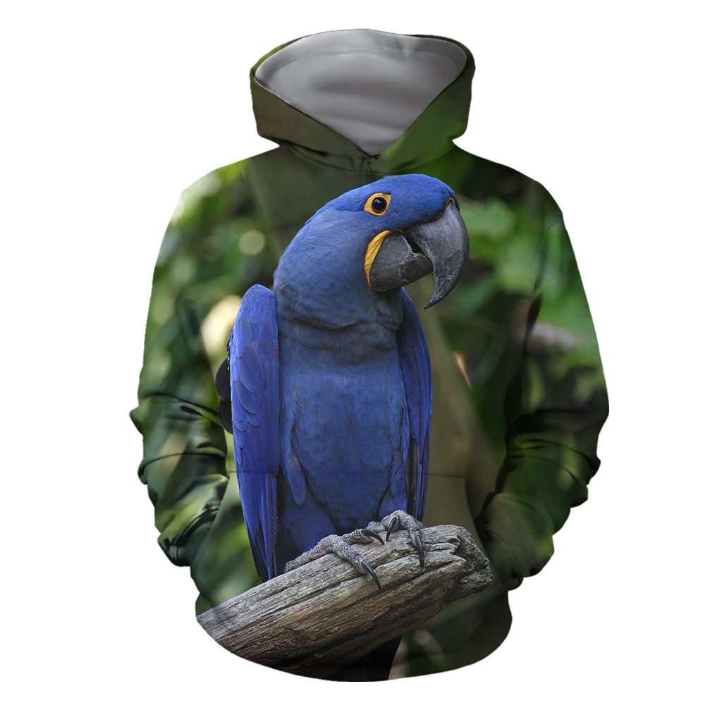 3D All Over Print Blue Macaw Parrot Hoodie-Apparel-PHL-Hoodie-S-Vibe Cosy™