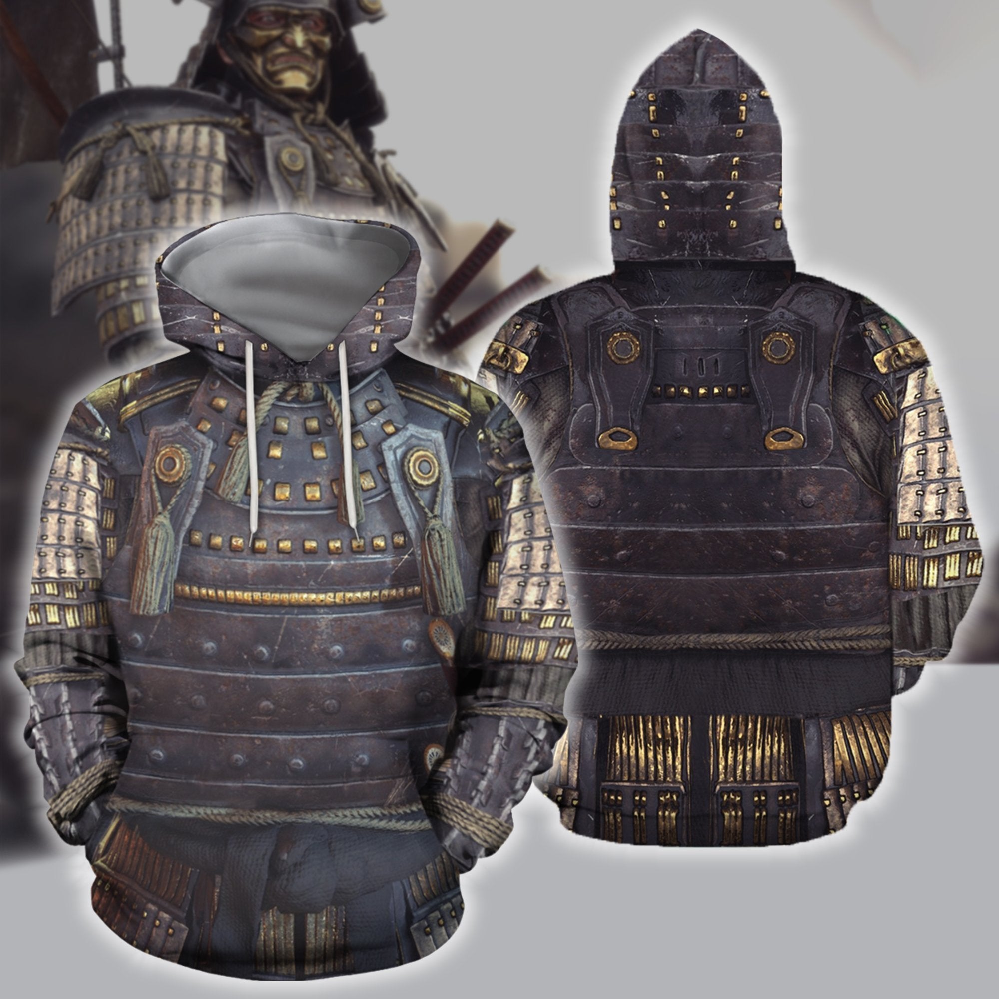 3D All Over Printed Samurai Armor Tops-Apparel-HP Arts-Hoodie-S-Vibe Cosy™