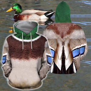 Male Mallard Duck Cover 3D All Over Printed-Apparel-HP Arts-Hoodie-S-Vibe Cosy™