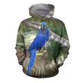 3D All Over Print Beautiful Blue Parrot Hoodie-Apparel-PHL-Hoodie-S-Vibe Cosy™