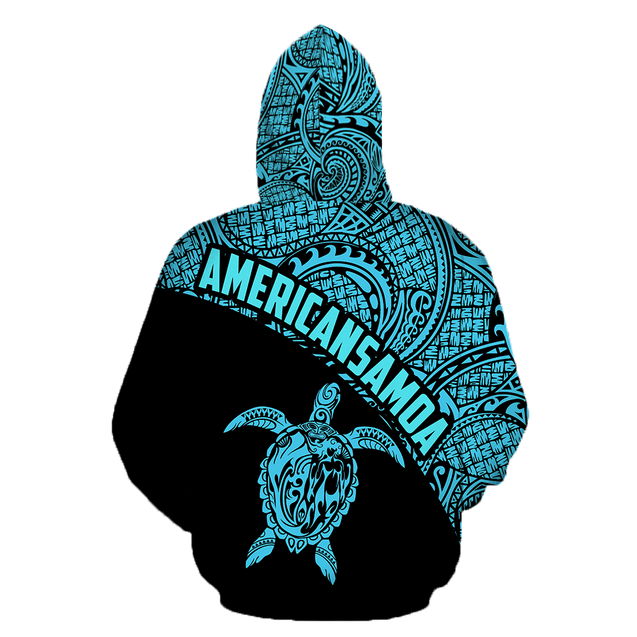 American Samoa Polynesian Hoodie - Blue-Apparel-Phaethon-Hoodie-S-Vibe Cosy™