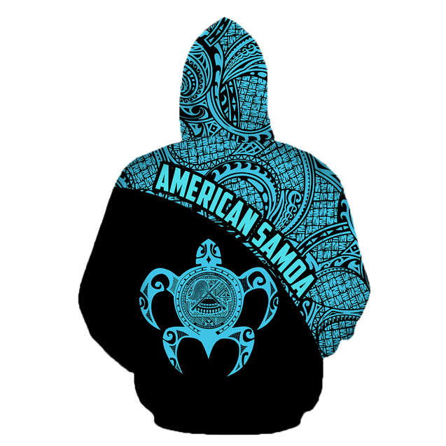 American Samoa Polynesian Hoodie - Blue-Apparel-Phaethon-Hoodie-S-Vibe Cosy™