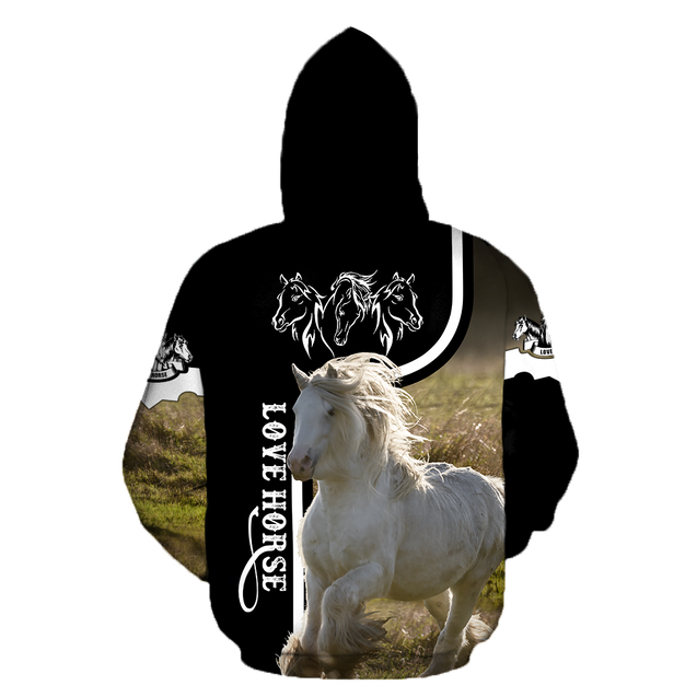 Love White Horse Shirt - Winter Set for Men and Women JJ091201-Apparel-NNK-Hoodie-S-Vibe Cosy™