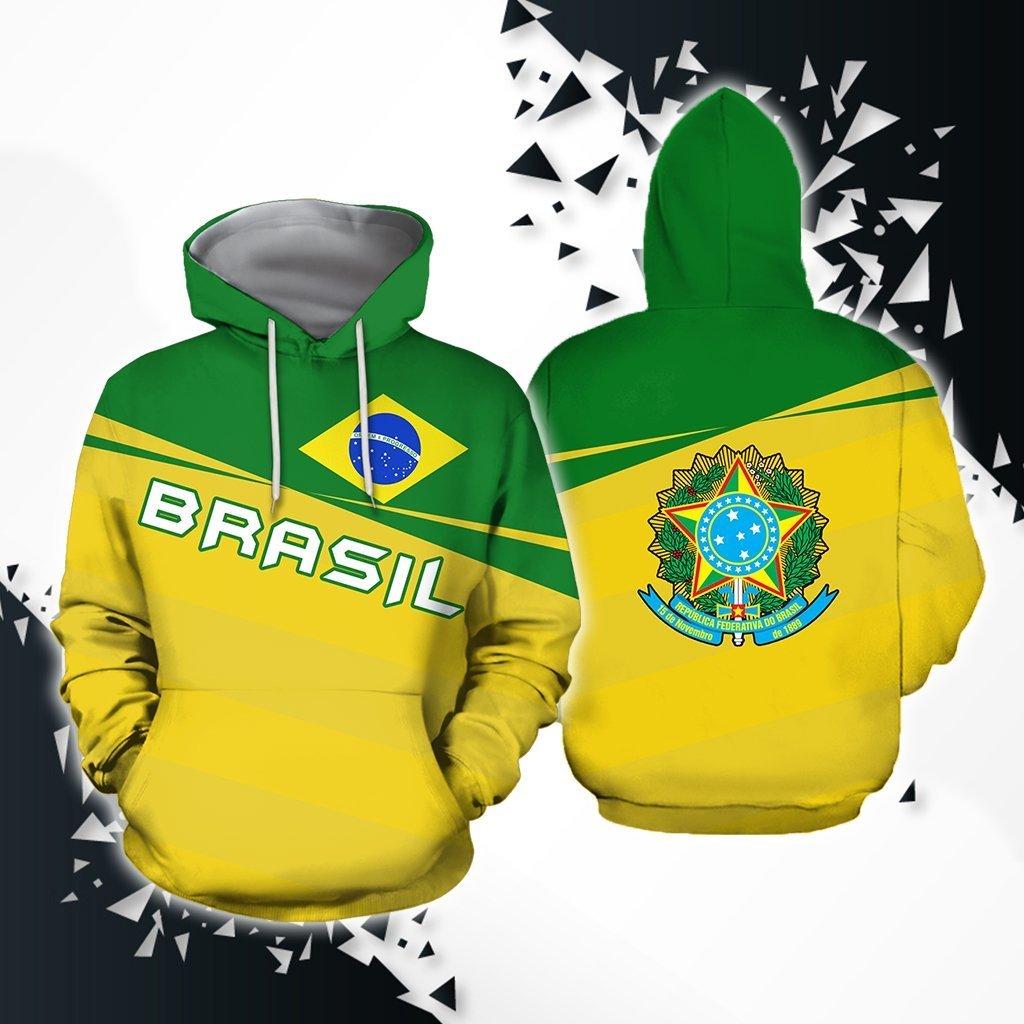 Brasil Coat Of Arms Hoodie - Vivian Style-Apparel-Phaethon-Hoodie-S-Vibe Cosy™