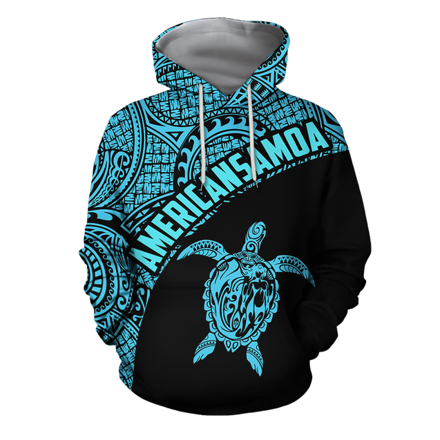 American Samoa Polynesian Hoodie - Blue-Apparel-Phaethon-Hoodie-S-Vibe Cosy™