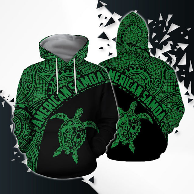 American Samoa Polynesian Hoodie - GREEN PL-Apparel-PL8386-Hoodie-S-Vibe Cosy™