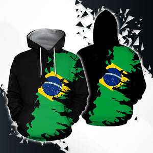 Brasil Flag Painting Hoodie-Apparel-Phaethon-Hoodie-S-Vibe Cosy™