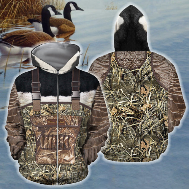 3D All Over Printed Goose Hunting Camo Outfit Cover-Apparel-HP Arts-Zipped Hoodie-S-Vibe Cosy™