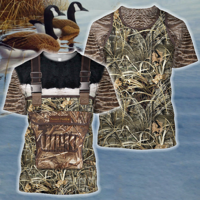 3D All Over Printed Goose Hunting Camo Outfit Cover-Apparel-HP Arts-T-Shirt-S-Vibe Cosy™