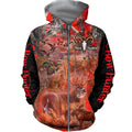 3D All Over Printed Beautiful Red Camo Hunting Hoodie-Apparel-HP Arts-Zipped Hoodie-S-Vibe Cosy™
