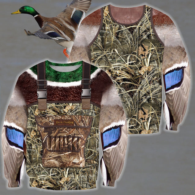 3D All Over Printed Duck Hunting Camo Outfit Cover-Apparel-HP Arts-Sweat Shirt-S-Vibe Cosy™