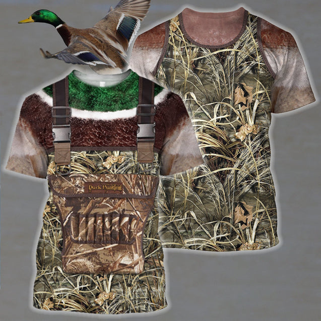 3D All Over Printed Duck Hunting Camo Outfit Cover-Apparel-HP Arts-T-Shirt-S-Vibe Cosy™