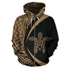 Hawaii Turtle Polynesian Hoodie - Circle Style Golden Color - AH - J9-ALL OVER PRINT HOODIES (P)-Phaethon-Zip-Up Hoodie-S-Vibe Cosy™