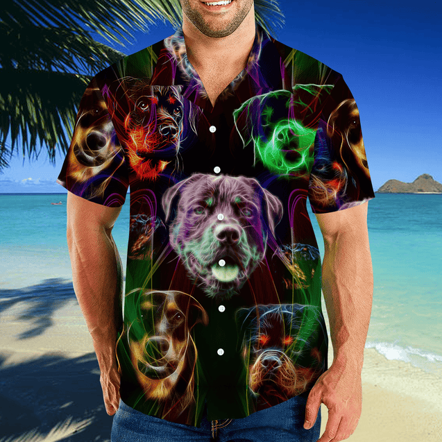 Rottweiler colorful tropical leaves hawaii shirt JJW18092002S