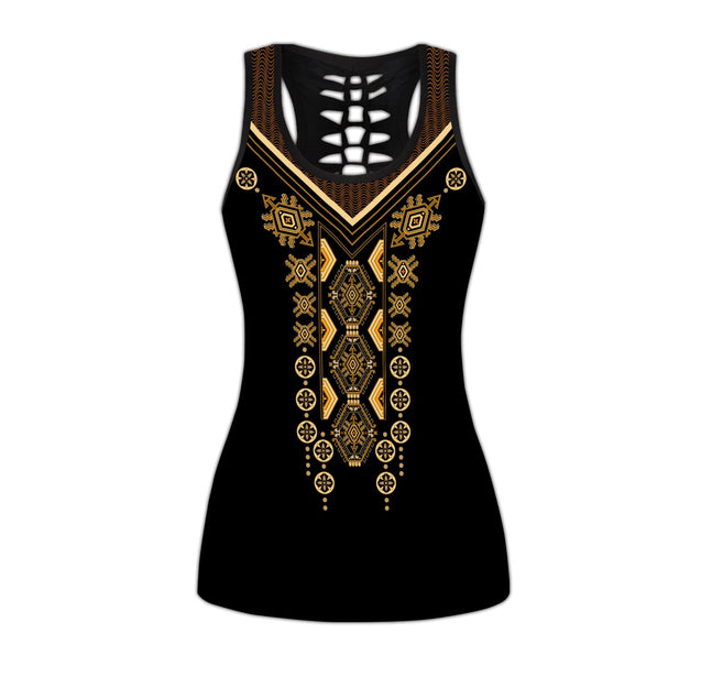 African Traditional Pattern 3D Over Printed Legging & Tank top ML