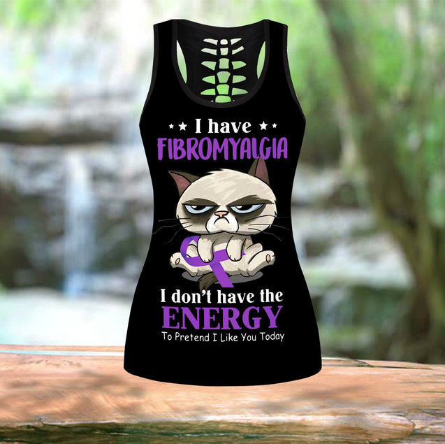 Fibromyalgia awareness leggings + hollow tank combo HAC070502-Apparel-HG-No legging-S-Vibe Cosy™