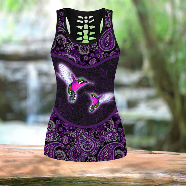 Hummingbird purple legging + hollow tank combo HAC120504-Apparel-HG-No legging-S-Vibe Cosy™