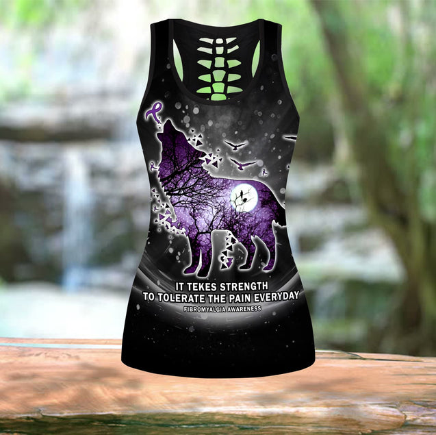 Fibromyalgia awareness leggings + hollow tank combo HAC070504-Apparel-HG-No legging-S-Vibe Cosy™