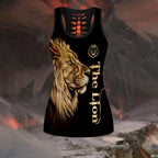 The Lion 3D All Over Printed Legging + Hollow Tank combo for women