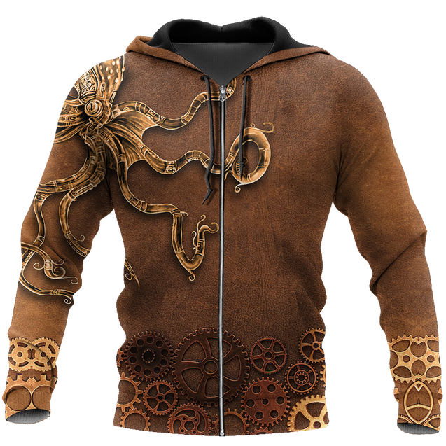 Octopus Steampunk Mechanic All Over Printed Hoodie For Men and Women DD11102002CL-NDD