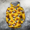 All Over Printing Sunflower Bee Flower Shirt-Apparel-Phaethon-Hoodie-S-Vibe Cosy™