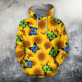 3D All Over Printing Butterfly Garden And Sunflowers Hoodie-Apparel-Phaethon-Hoodie-S-Vibe Cosy™