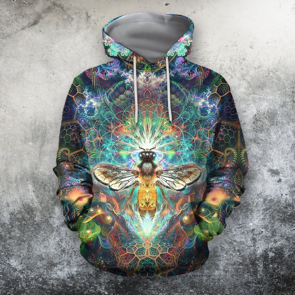 3D All Over Galaxy Bumble Bee Hoodie-Apparel-Phaethon-Hoodie-S-Vibe Cosy™