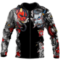 Japanese Samurai Tattoo 3D Over Printed Unisex Hoodie ML