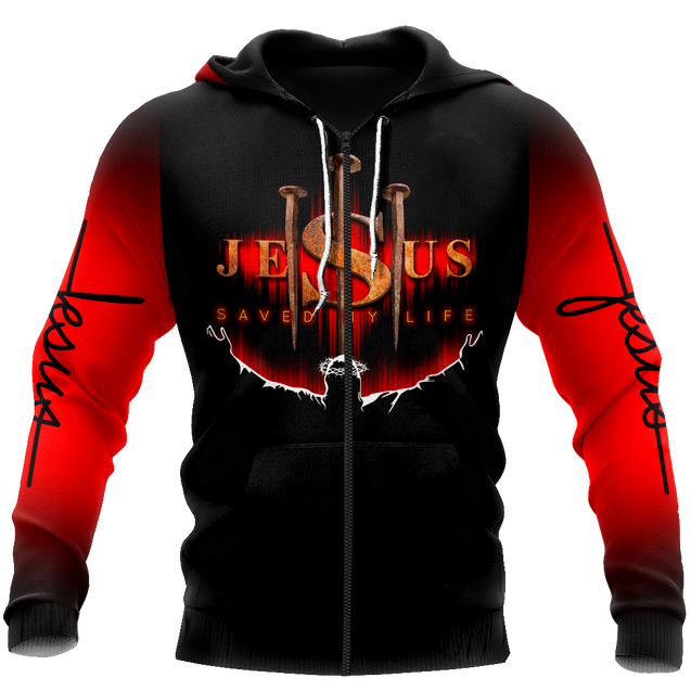 Jesus Save My Life 3D All Over Printed Shirts For Men and Women Pi12062002-Apparel-TA-Zipped Hoodie-S-Vibe Cosy™