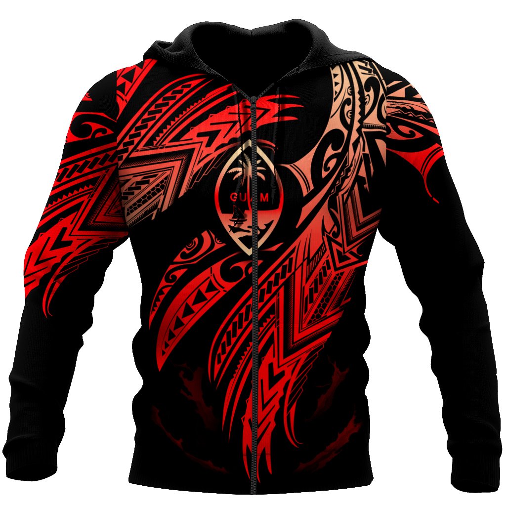 Amazing Guam Polynesian 3D Tattoo Unisex Deluxe Hoodie ML