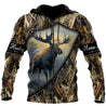 Moose Hunting 3D Over Printed Unisex Deluxe Hoodie