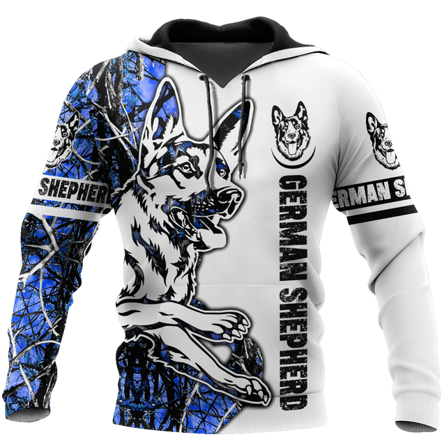 German shepherd blue tattoo 3d hoodie shirt for men and women HAC190801