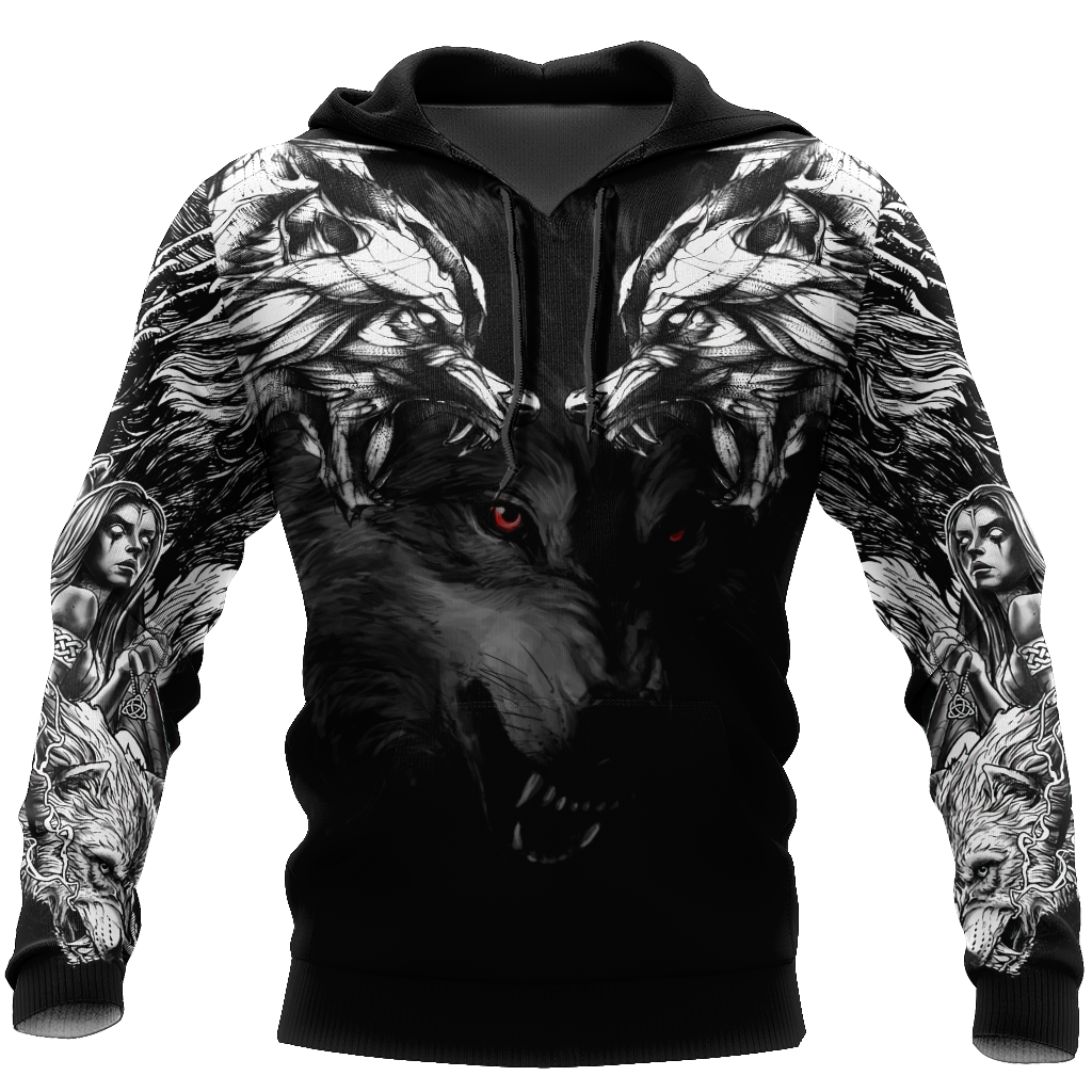 Double Dark Wolf Tattoo 3D All Over Printed Unisex Shirts