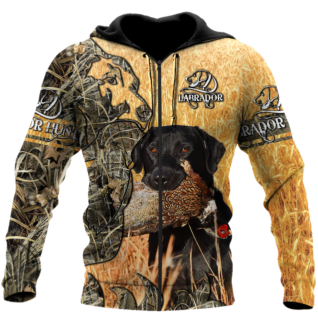 Labrador Hunting Camo 3D Over Printed Unisex Deluxe Hoodie ML