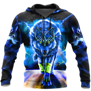 Blue Thunder Wolf 3D All Over Printed Shirts For Men and Women TT030801