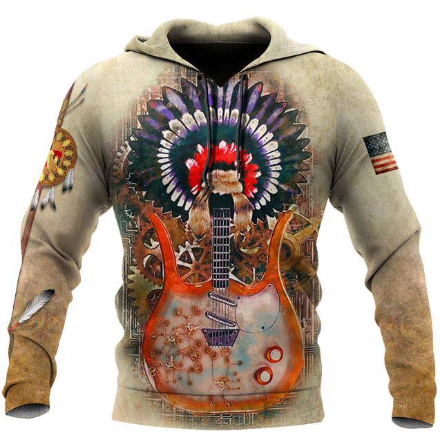 Guitar Native American Over Printed Shirts For Men and Women Pi08082006