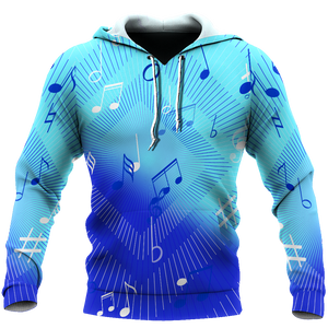 Music Notes Blue 3D All Over Printes-Apparel-HP Arts-Hoodie-S-Vibe Cosy™