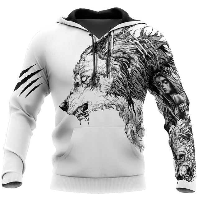 Tattoo Wolf Hoodie T Shirt For Men and Women HAC290501-NM