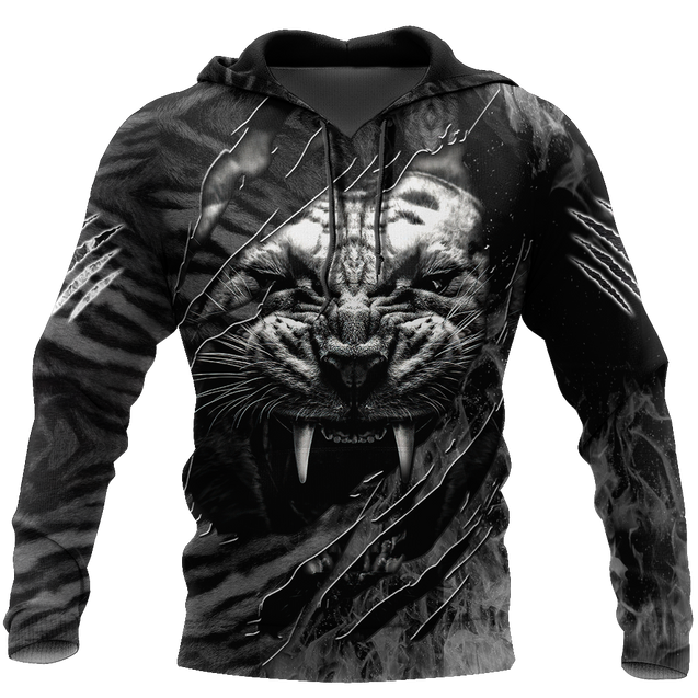 Warrior White Tiger Hoodie Over Printed for Men and Women