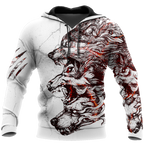 Three Gray Wolfs White Tattoo 3D All Over Printed Unisex Shirts